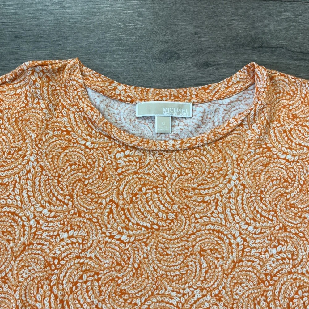 Michael Kors Womens M Top Blouse Sleeveless Orange